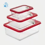 ست ظرف شیشه ای دربدار شیاردار کد 21000 لیمون