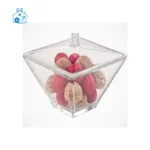 شکلات خوری دربدار مربع شیشه ای کد 229600 لیمون