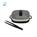 تابه گریل چدن با درب مربع بزرگ بدون چوب 6009 یونیک