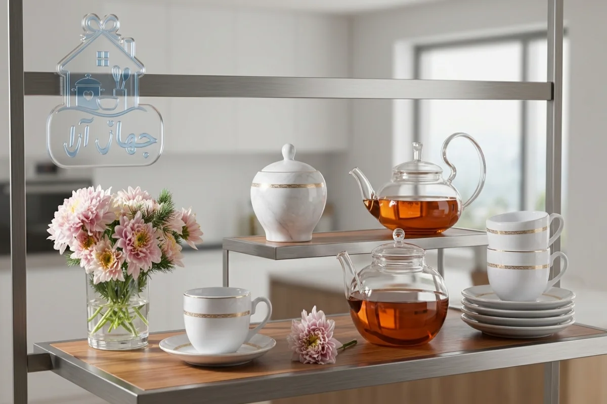 طرح سرویس چینی 12 پارچه چایخوری ایتالیا هدیه طلایی چینی زرین طلایی