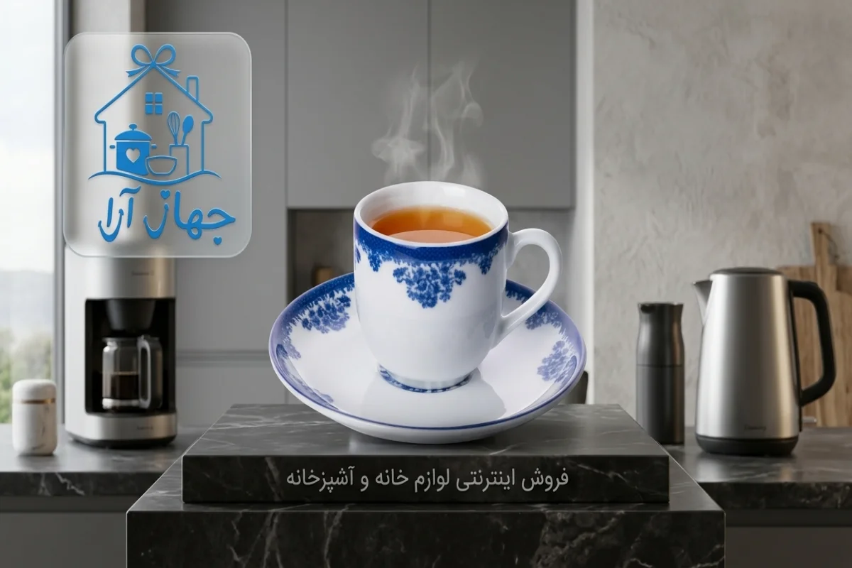خرید سرویس چای‌خوری 6 نفره ایران سری کواترو مدل فلورانس چینی زرین