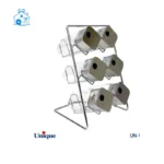 ست ادویه 6 تایی شیشه مربع ایستاده مدل 1633 یونیک