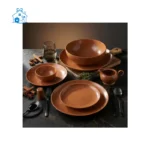 سرویس چینی بونسای 30 پارچه کرایس قهوه ای مات