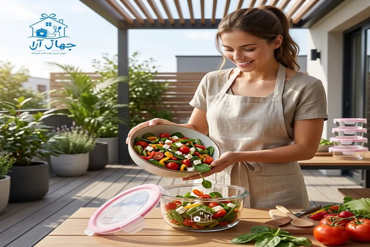 خرید ظرف شیشه ای گرد درب دار لیمون با بهترین قیمت بازار