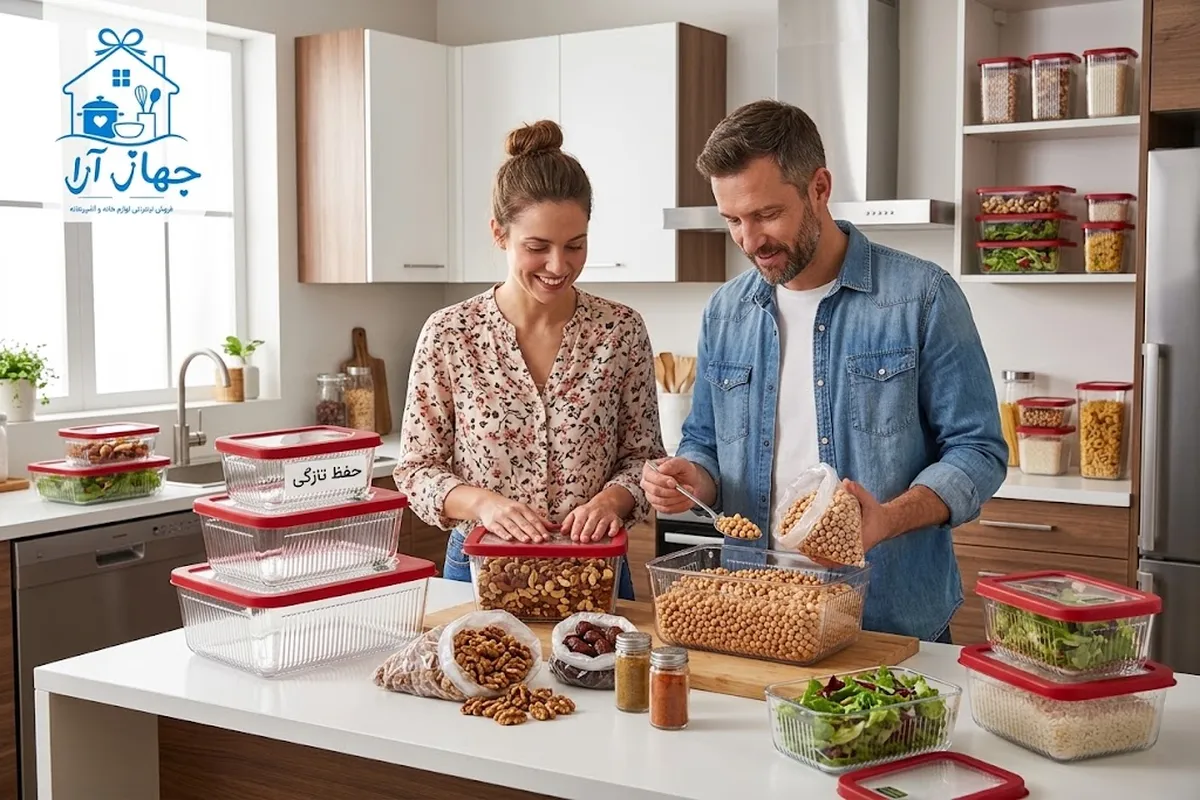 خرید ست ظرف شیشه ای لیمون برای ذخیره و نگهداری مواد غذایی خشک