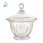 شکلات خوری گرد شیشه ای شیاردار کد 243100 لیمون
