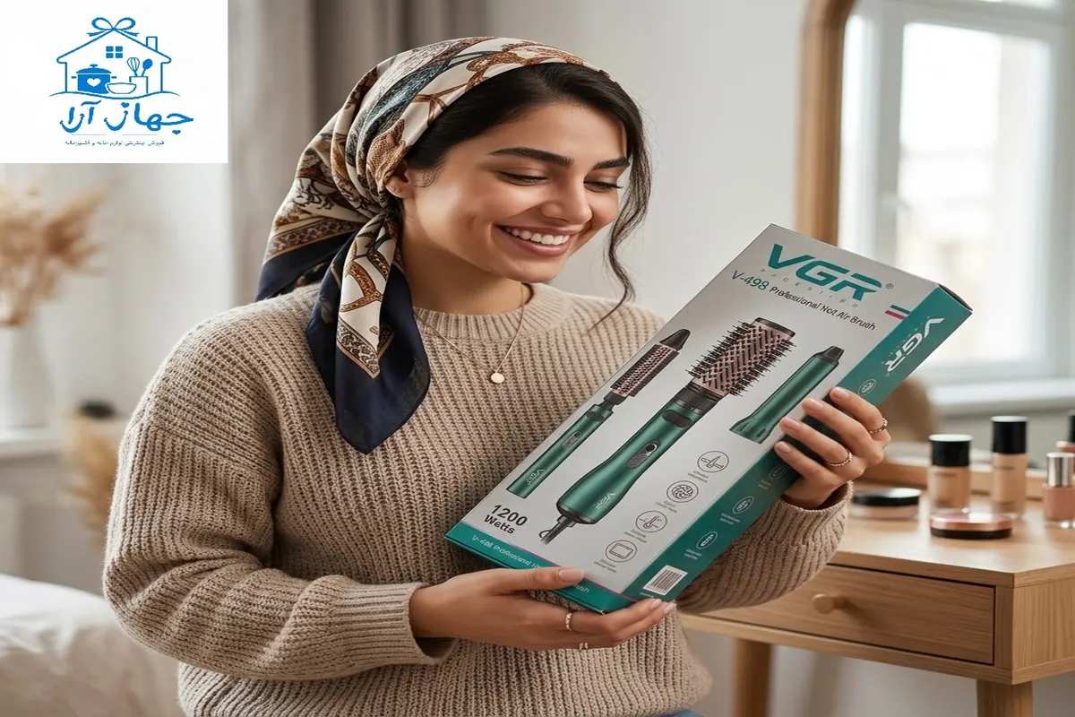 خرید آنلاین سشوار حرارتی وی جی آر مدل برس دار با ارسال فوری درب منزل
