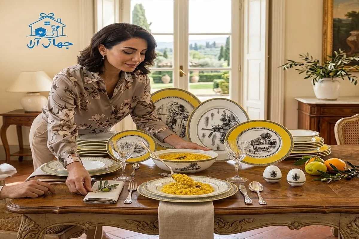 خرید بهترین مدل سرویس چینی زرین طرح ویلیج