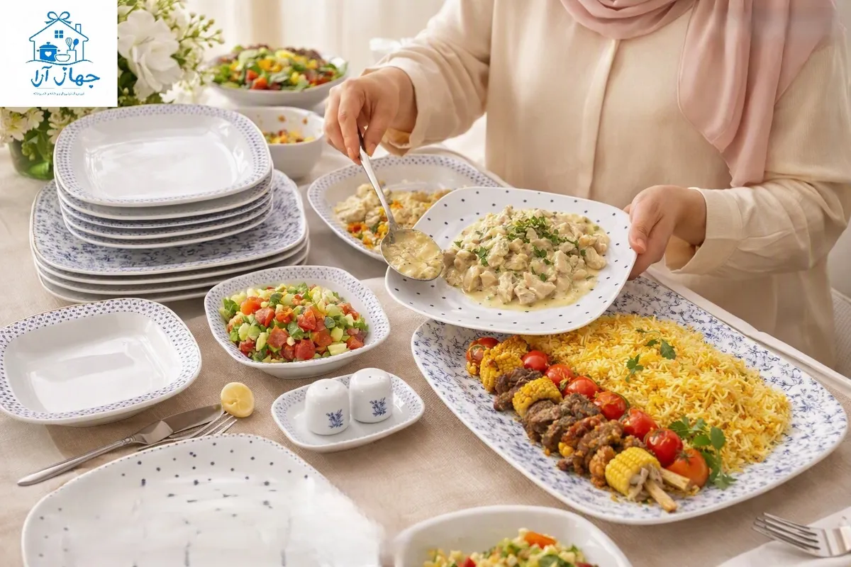 خرید سرویس چینی زرین کواترو طرح ورنیکا مخصوص جهیزیه